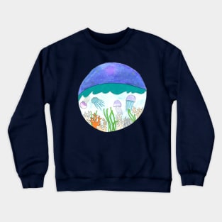 Jellyfish under the stars Crewneck Sweatshirt